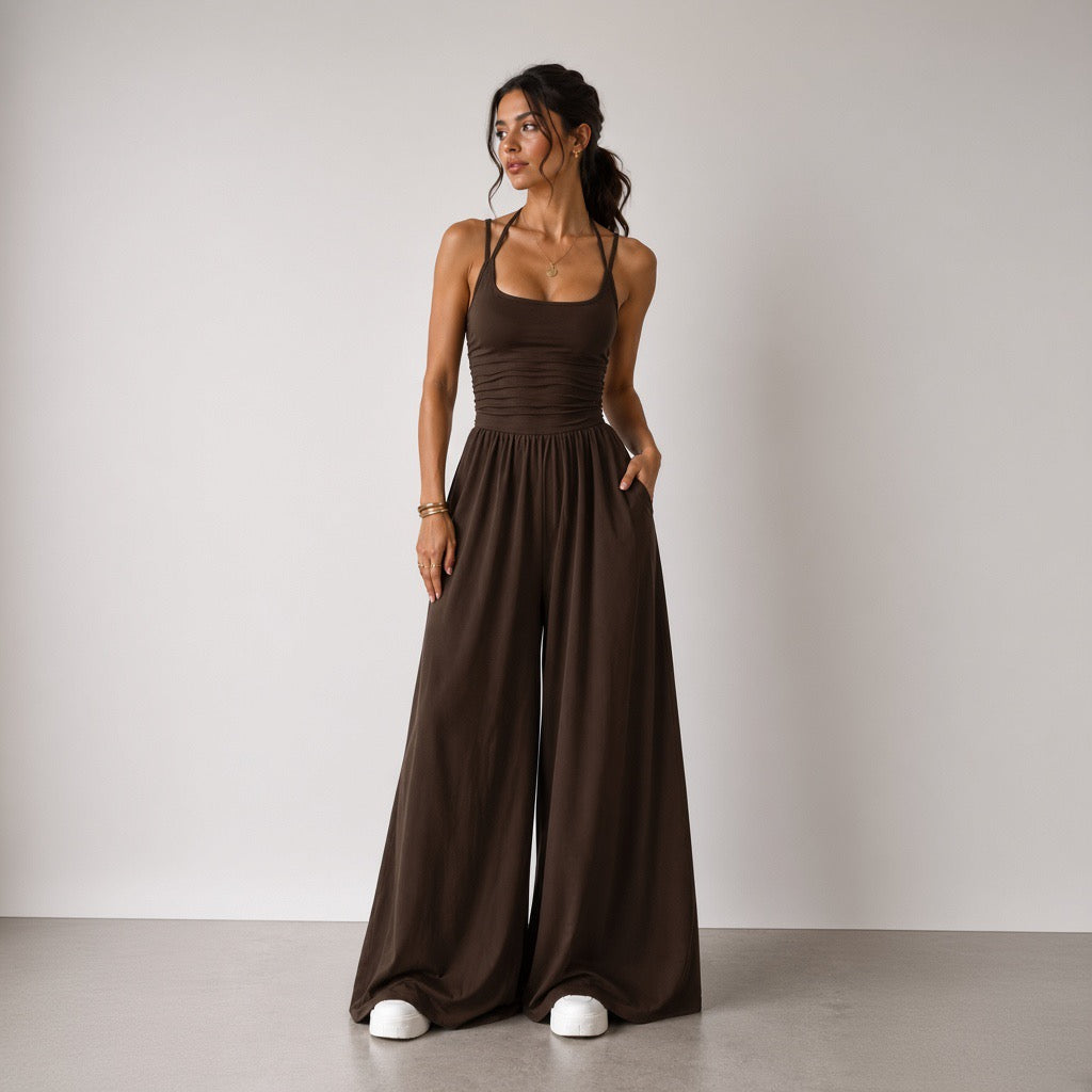 Jumpsuit Aria — Tirantes Finos y Pierna Ancha