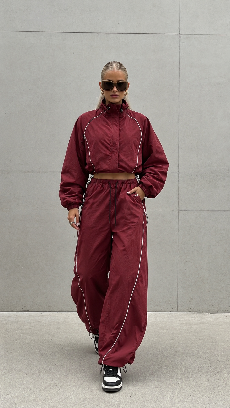 Conjunto Crop Dark Red