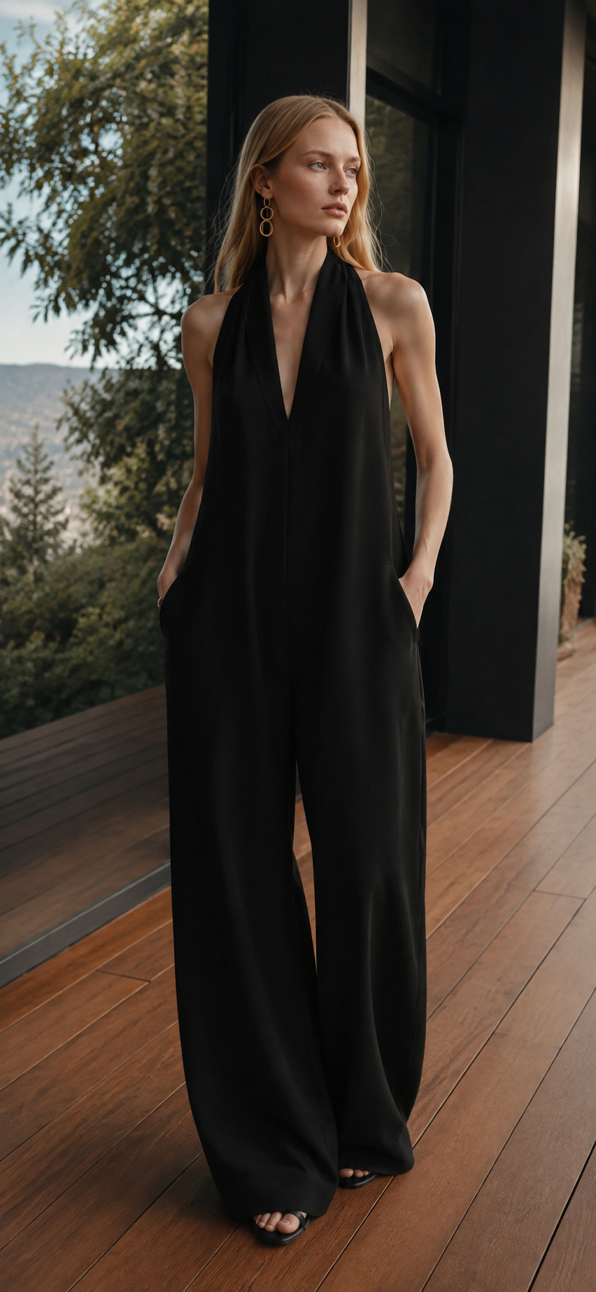 Jumpsuit Luna — Cuello Halter y Pierna Ancha