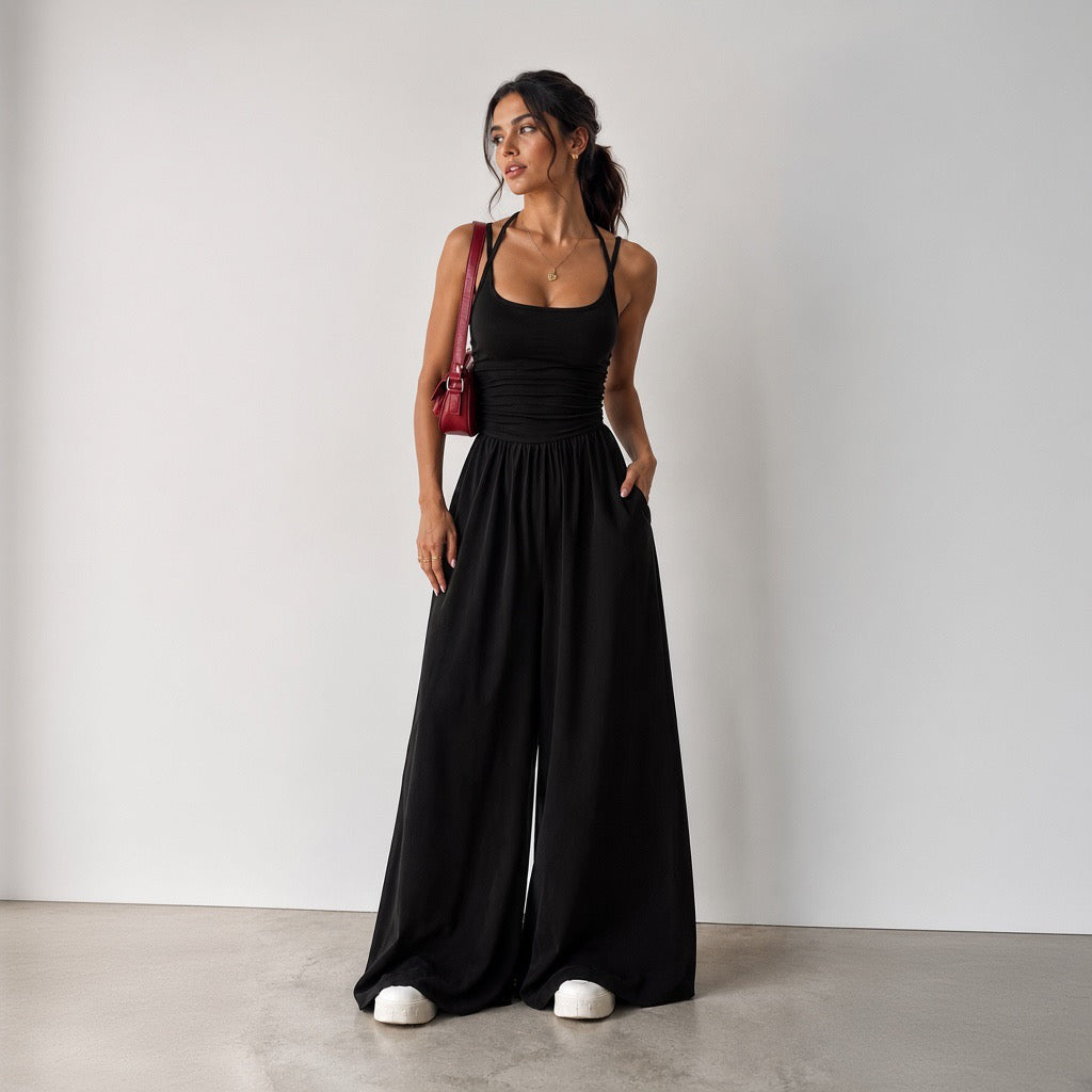 Jumpsuit Aria — Tirantes Finos y Pierna Ancha