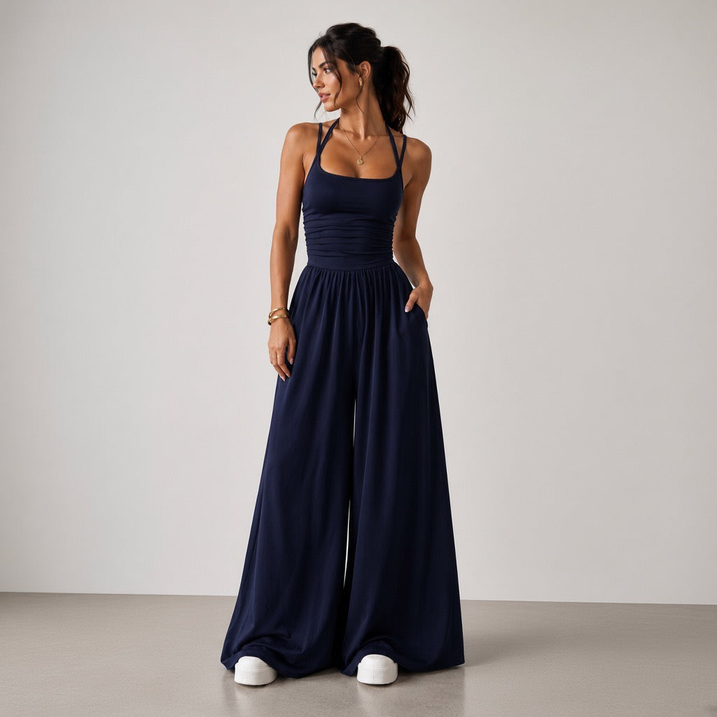 Jumpsuit Aria — Tirantes Finos y Pierna Ancha