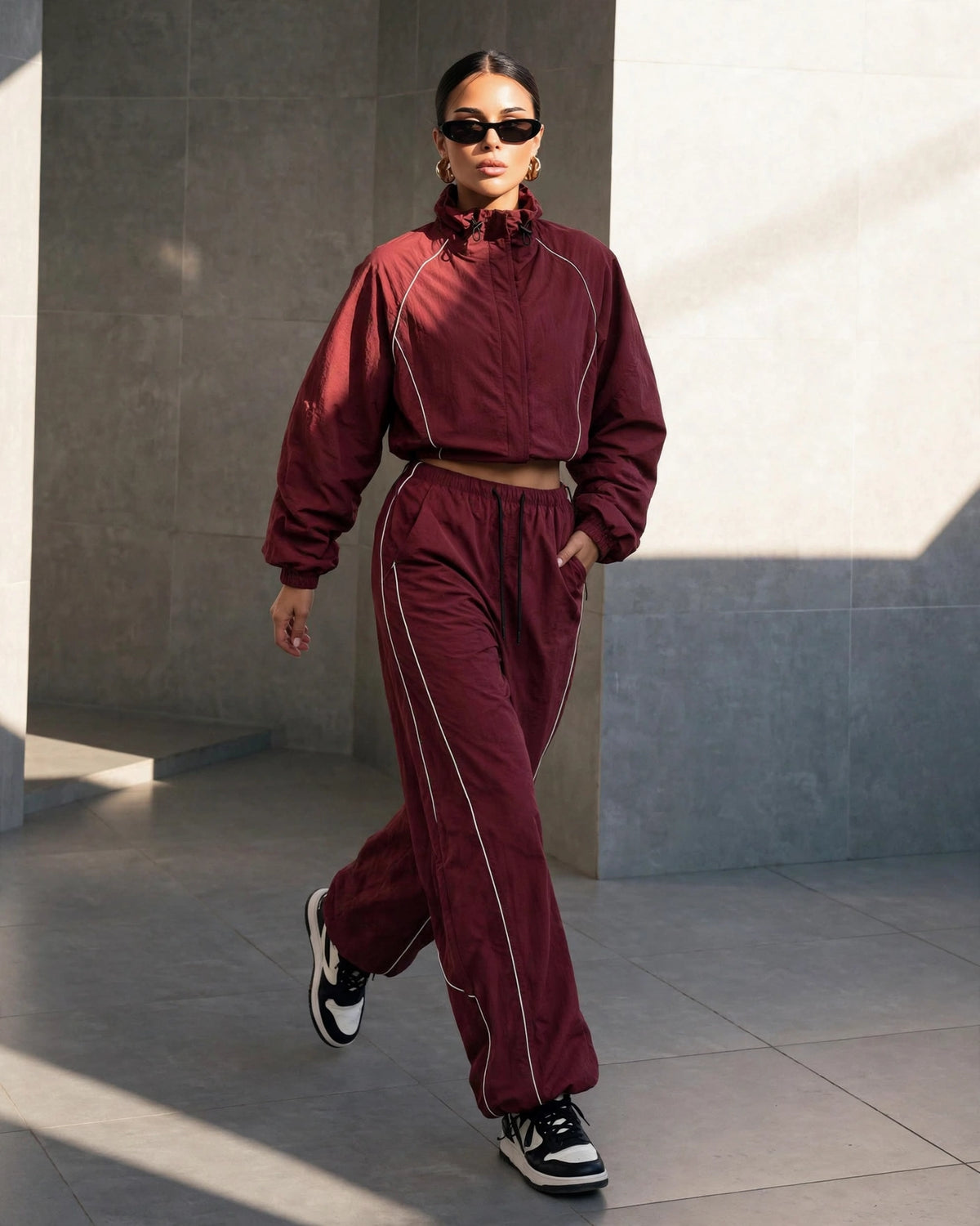 Conjunto Crop Dark Red