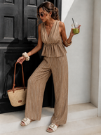 Look 2 Piezas Rayas - Top y Pantalón Palazzo