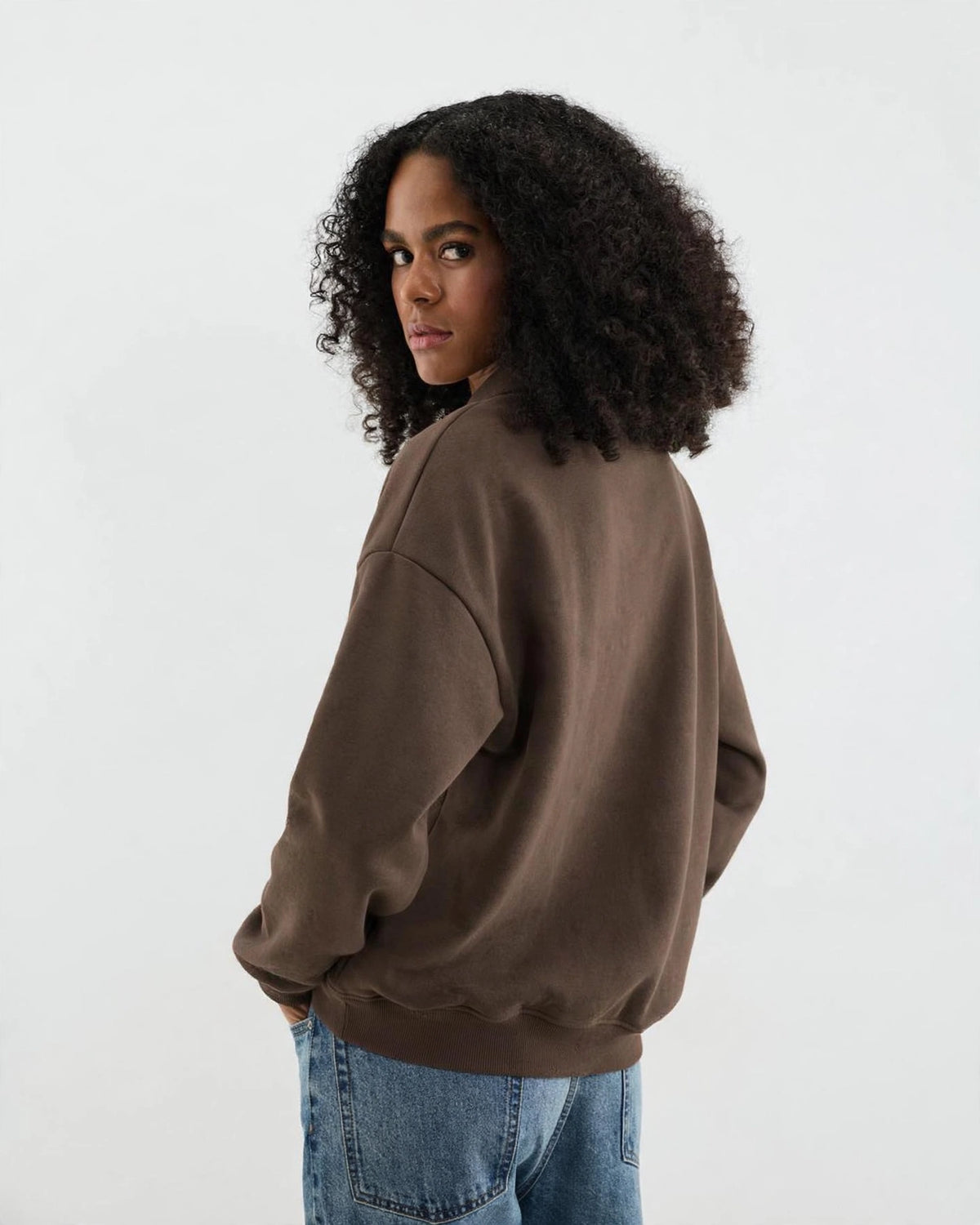 Sudadera Polo Oversize con Cuello y Botones